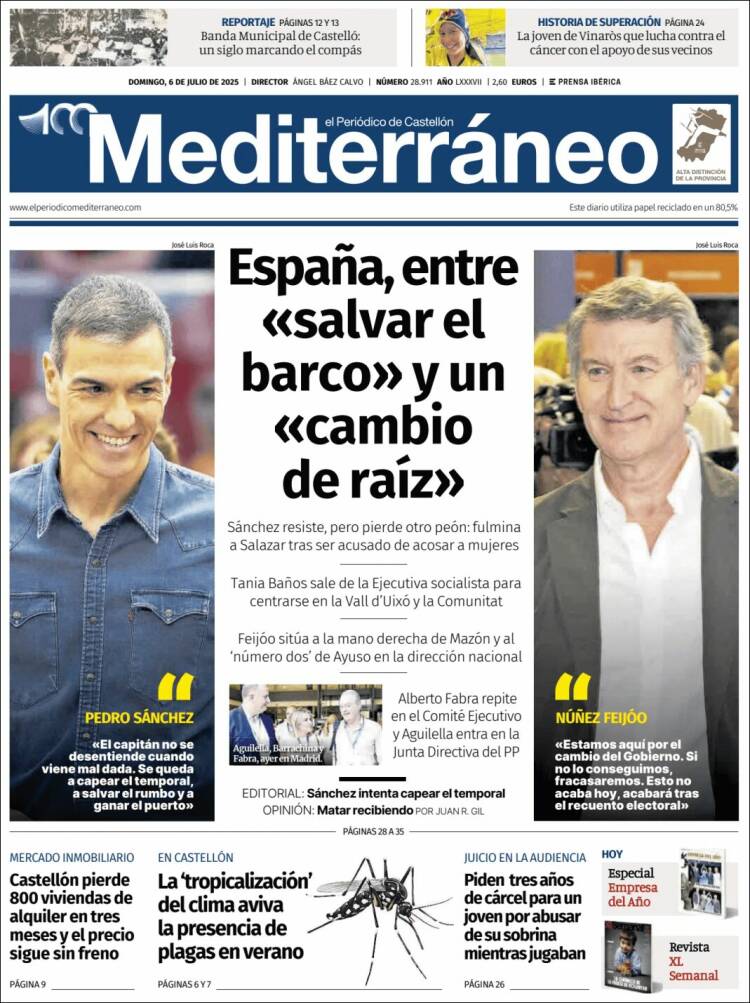 Portada de El Periódico Mediterraneo (España)