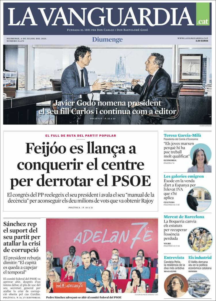 Portada de La Vanguardia (España)