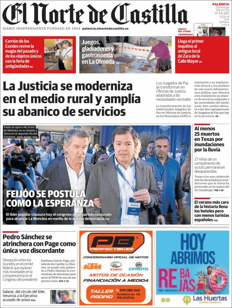Portada de Norte de Castilla - Palencia (España)