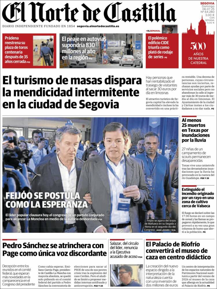 Portada de Norte de Castilla - Segovia (España)