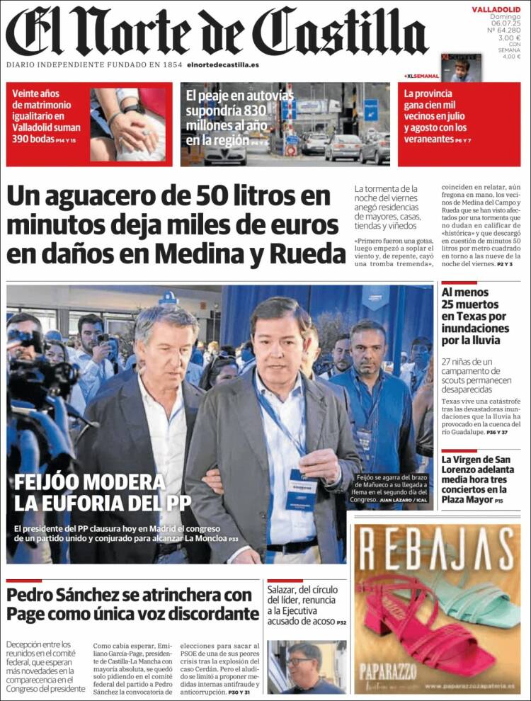 Portada de Norte de Castilla - Valladolid (España)