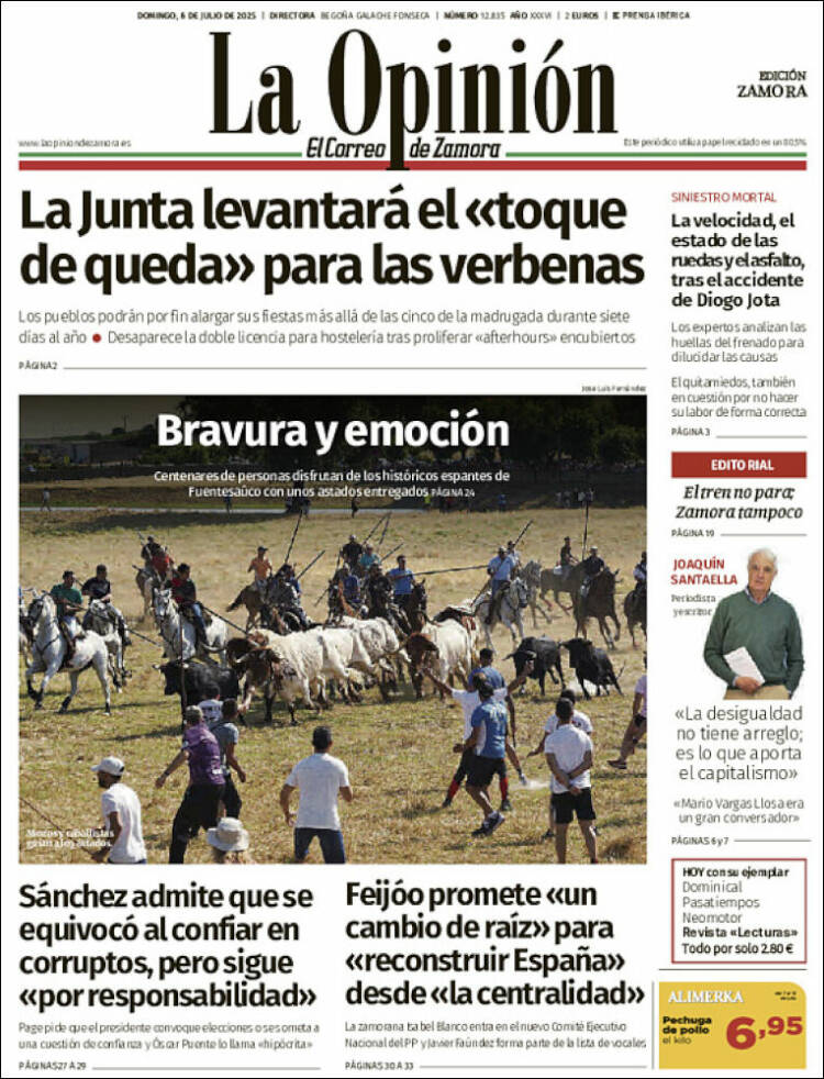 Portada de La Opinión - El Correo de Zamora (España)