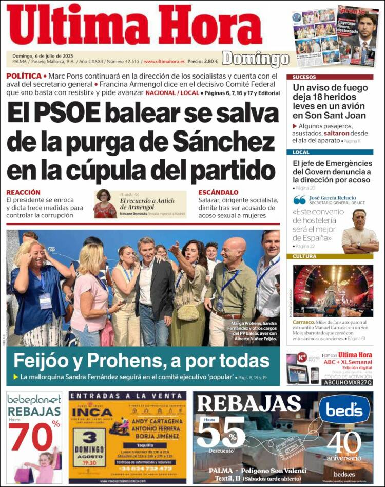 Portada de Última Hora (España)