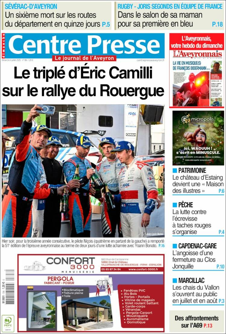 Portada de Centre Presse (Francia)