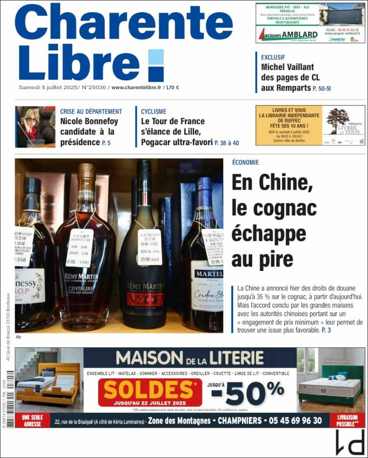 Portada de Charente Libre (France)