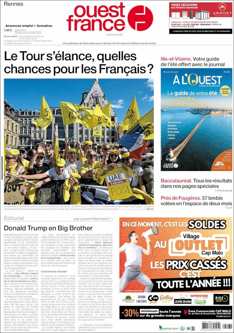 Portada de Ouest France (France)