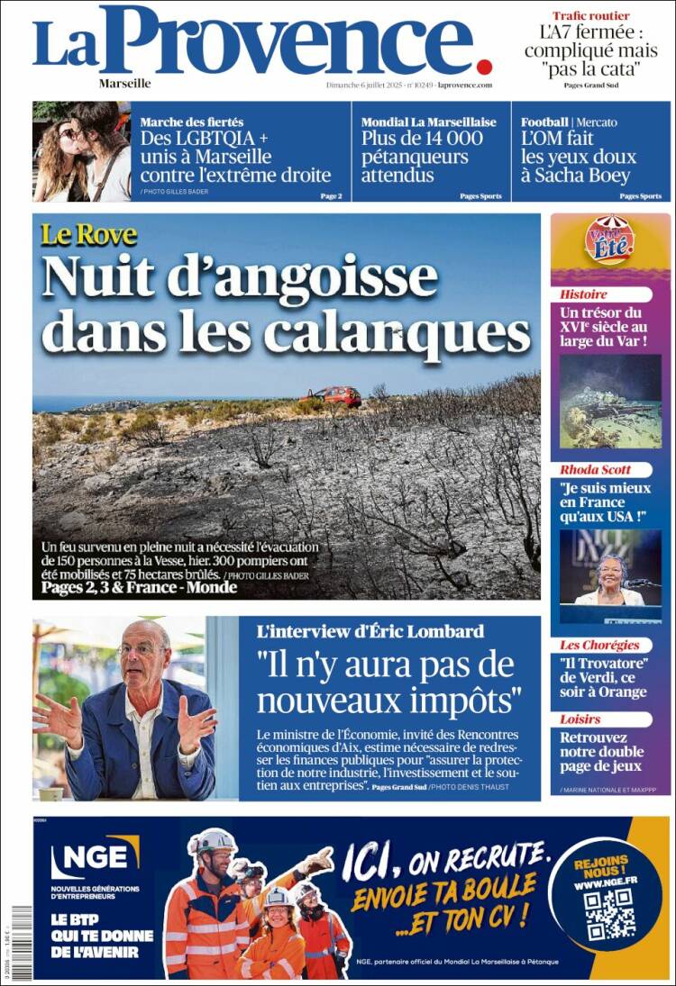 Portada de La Provence (Francia)