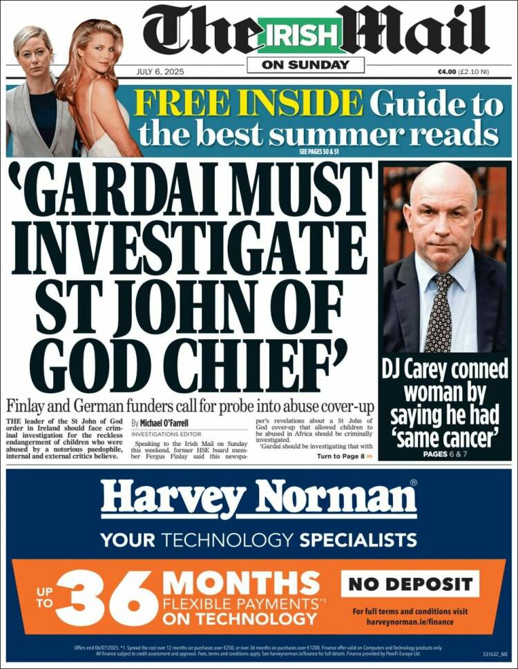 Portada de Irish Daily Mail (Irlanda)