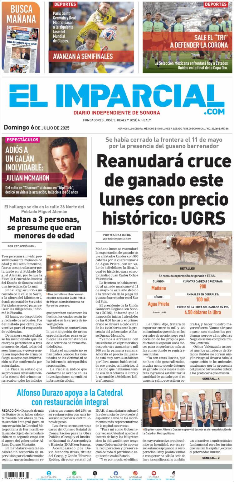 Portada de El Imparcial (México)