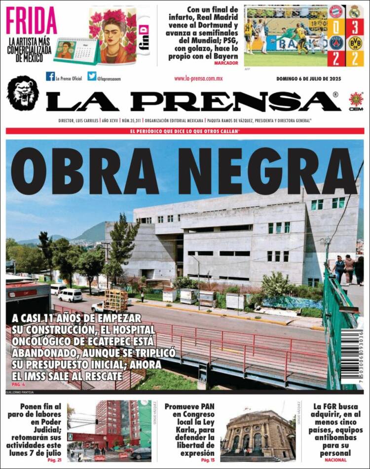 Portada de La Prensa (México)