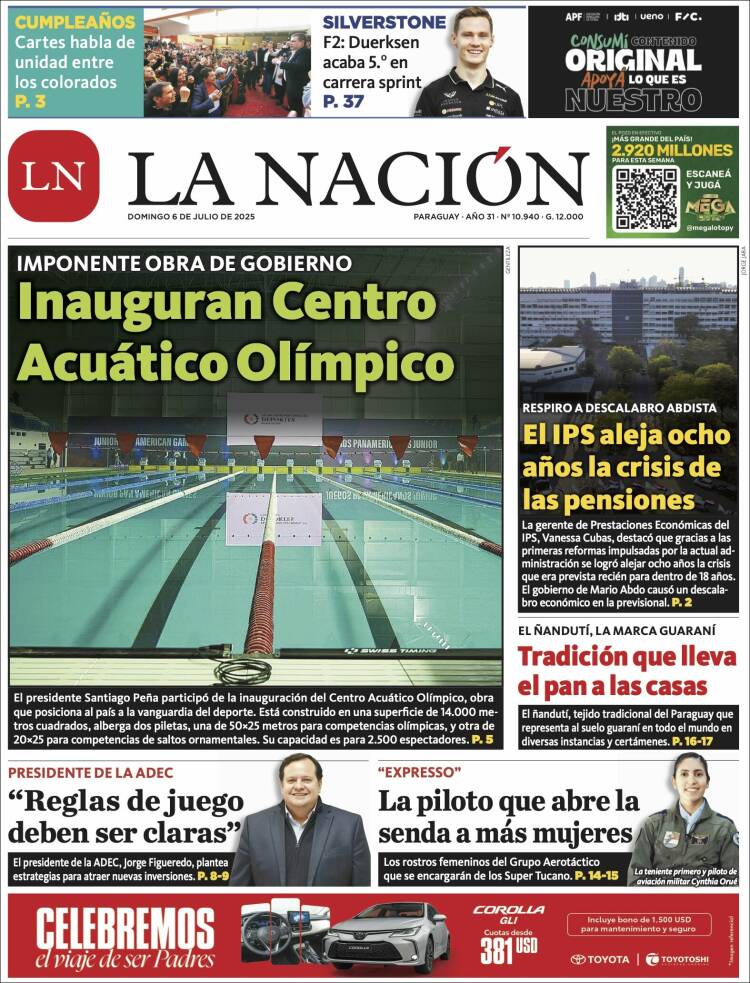 Portada de La Nación (Paraguay)