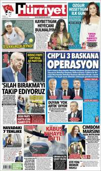 Portada de Hürriyet (Turquía)