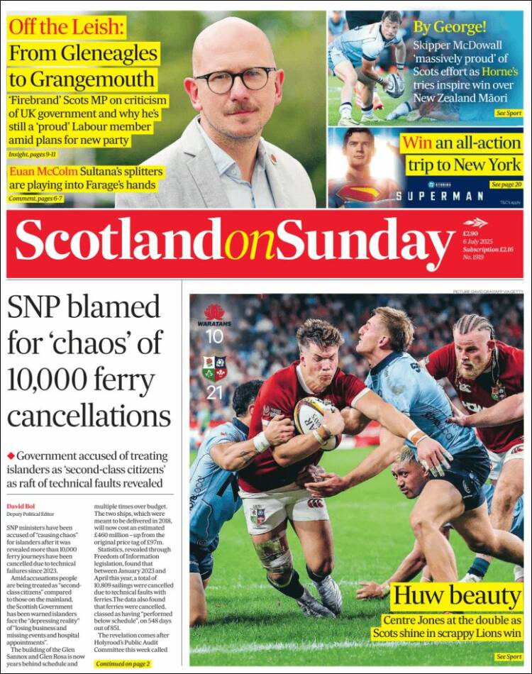 Portada de The Scotsman (Royaume-Uni)