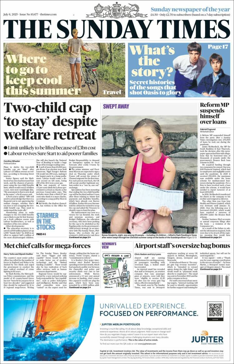 Portada de The Times (Reino Unido)