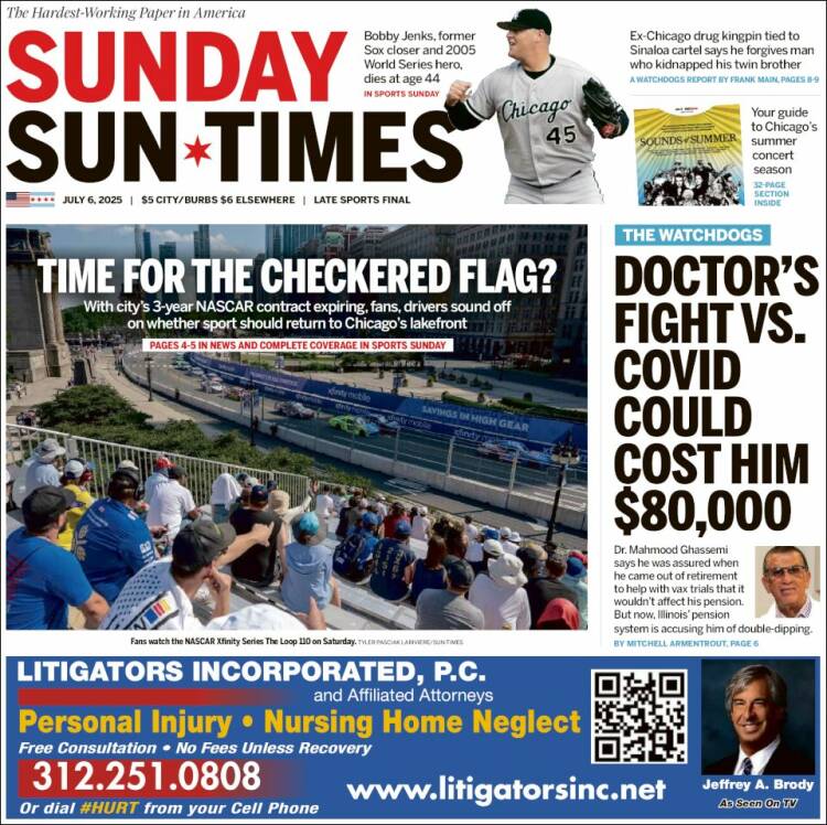 Portada de Chicago Sun-Times (USA)