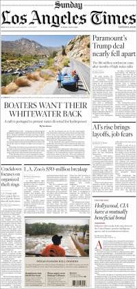 Portada de Los Angeles Times (USA)