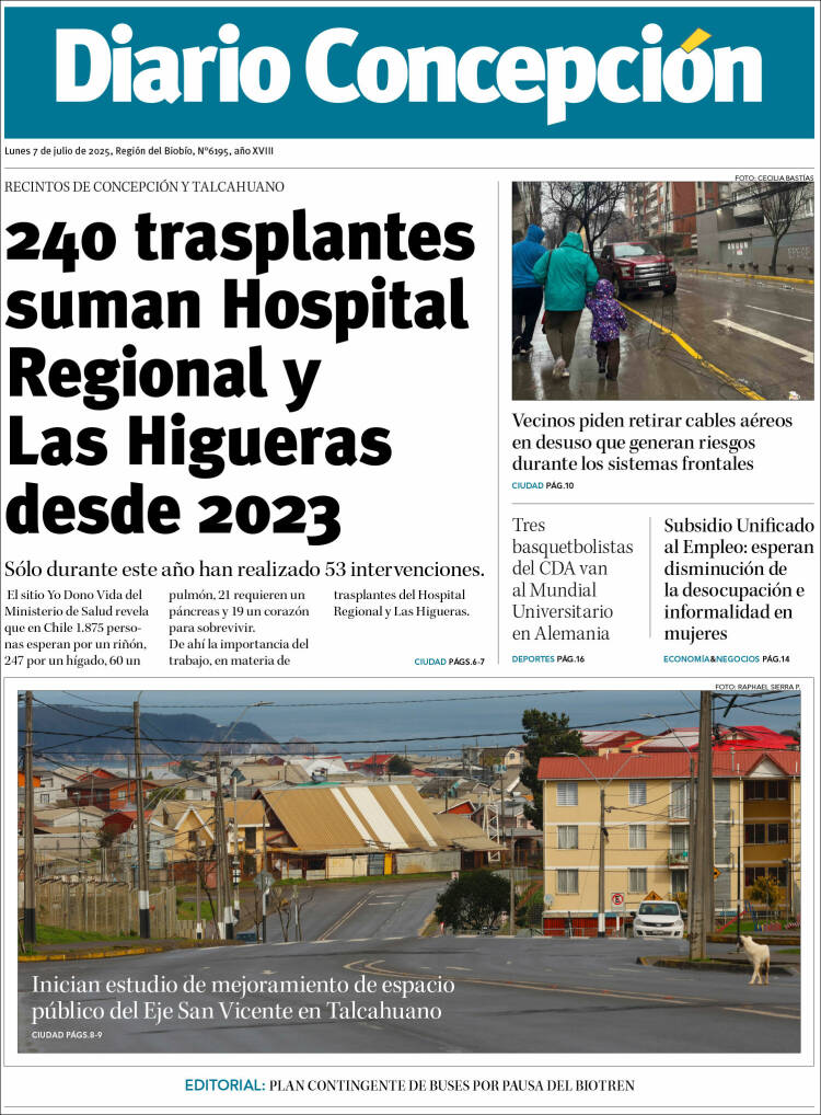Portada de Diario de Concepción (Chile)