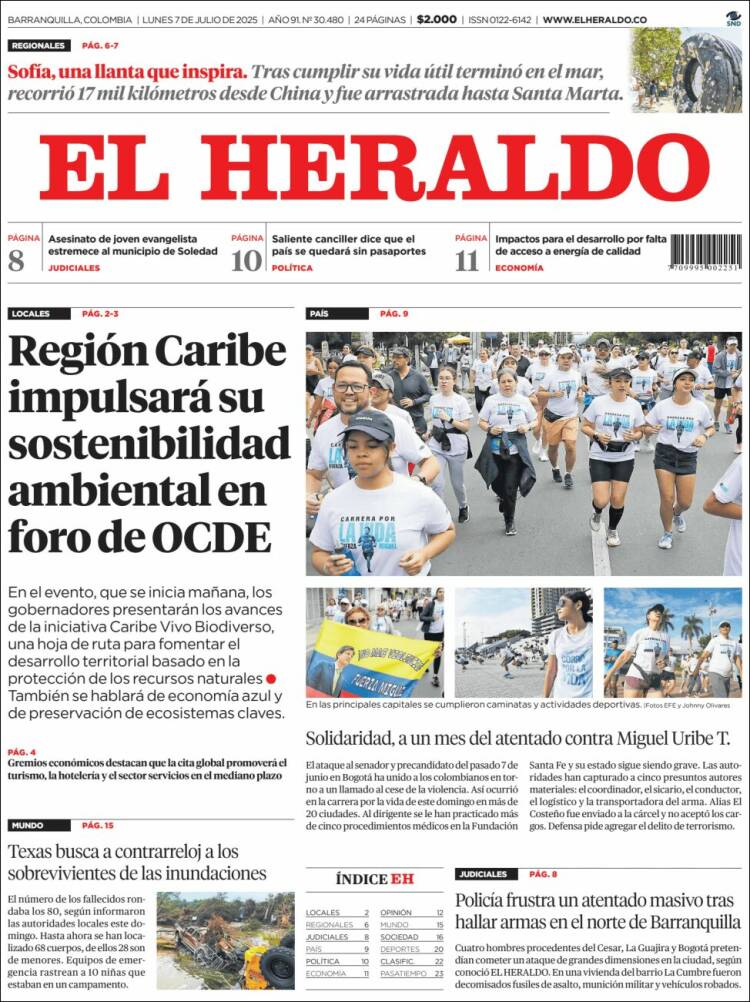 Portada de El Heraldo (Colombia)