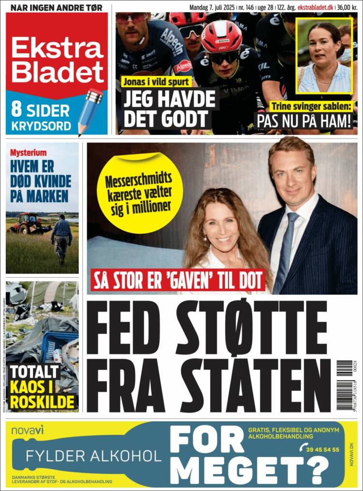 Portada de Ekstra Bladet (Dinamarca)