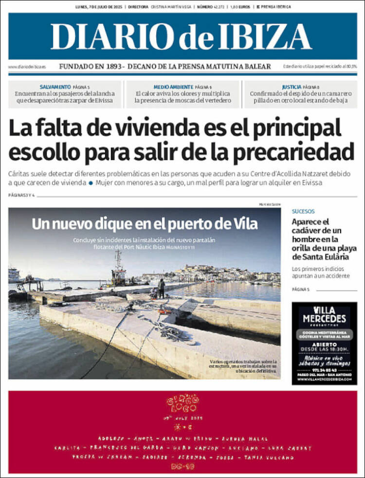 Portada de Diario de Ibiza (España)