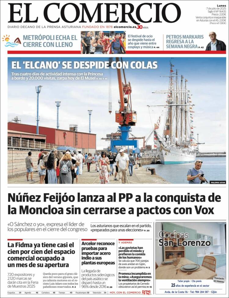 Portada de El Comercio - Gijón (España)