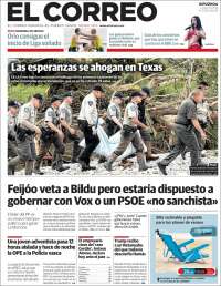 Portada de El Correo - Guipuzcoa (España)