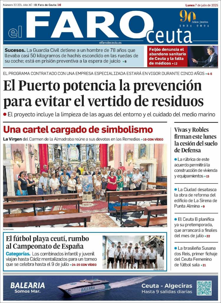 Portada de El Faro de Ceuta (España)