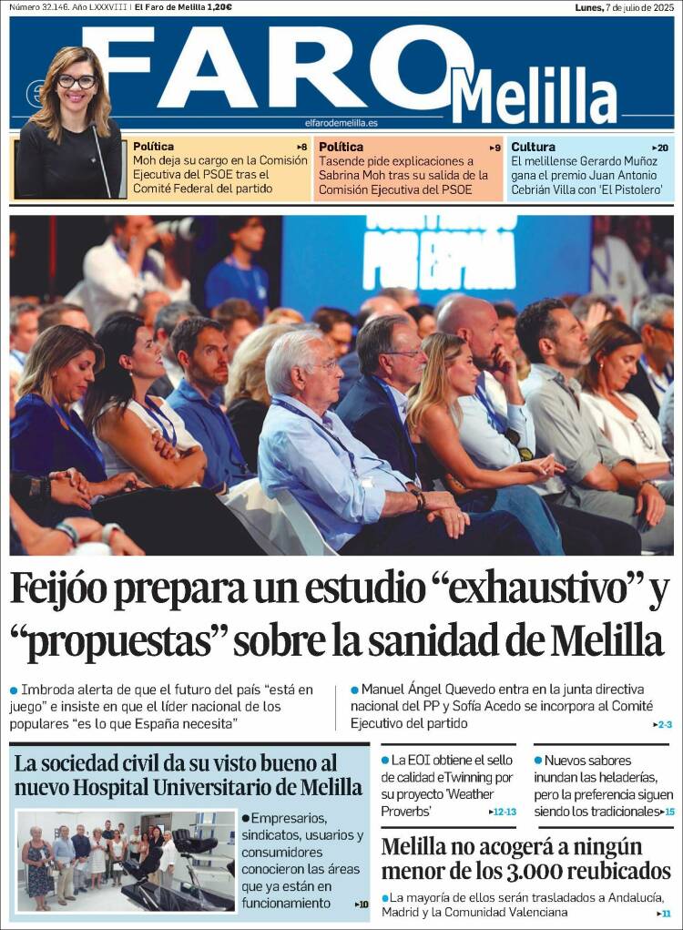 Portada de El Faro de Melilla (España)