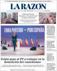 Portada de La Razón (España)