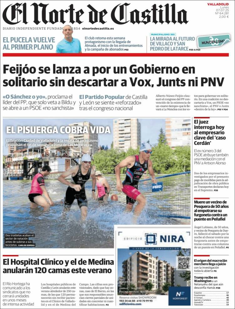 Portada de Norte de Castilla - Valladolid (España)