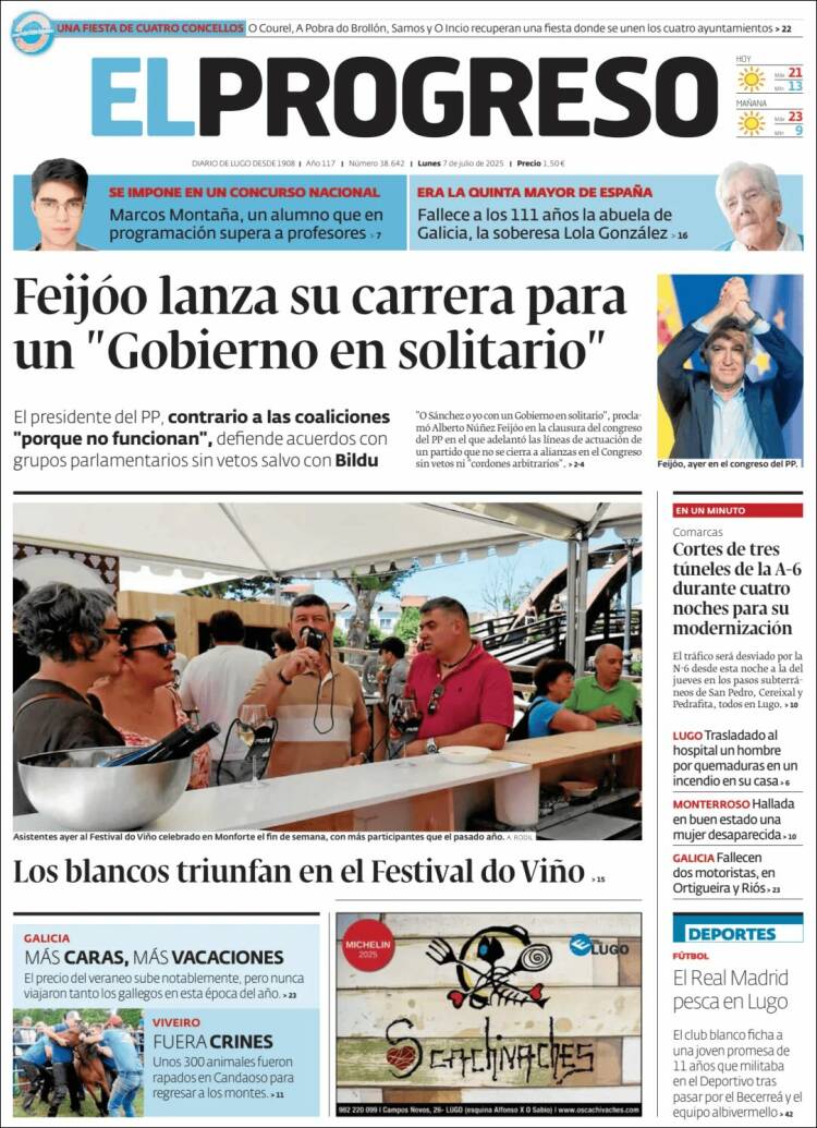 Portada de El Progreso (España)