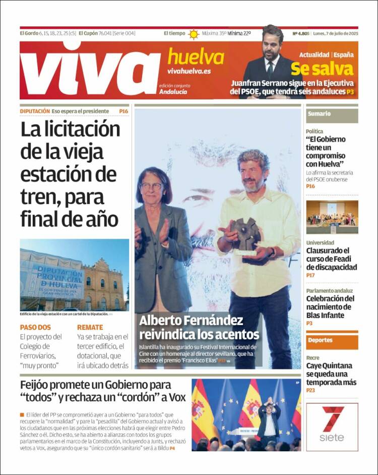 Portada de Viva Huelva (España)