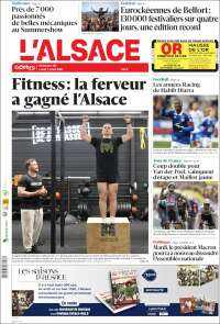 Portada de Journal L'Alsace (Francia)