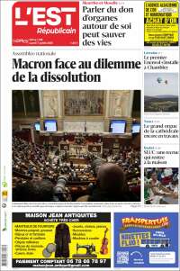 Portada de L'Est Republicain (Francia)
