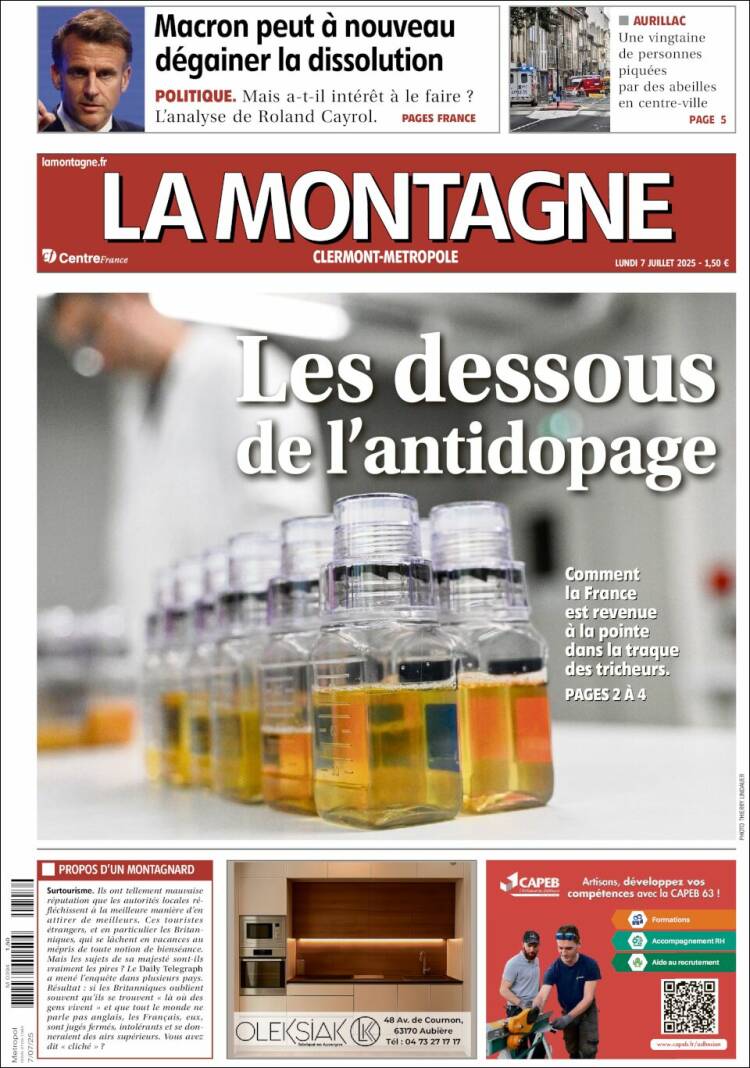Portada de La Montagne (Francia)
