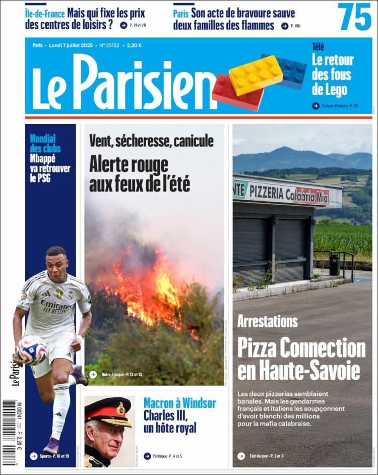 Portada de Le Parisien (France)