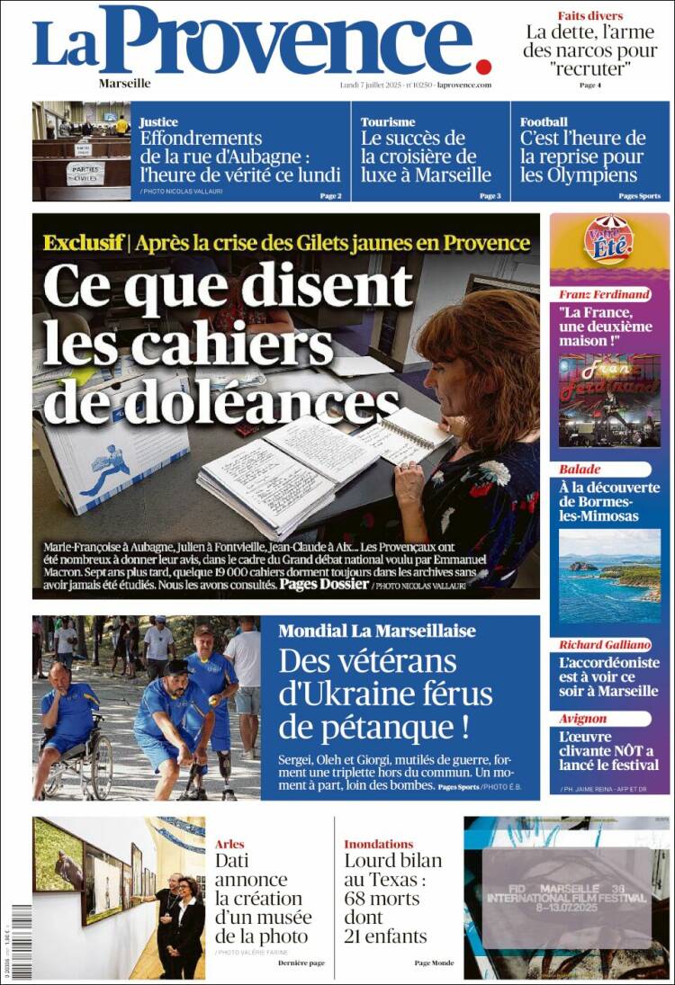 Portada de La Provence (Francia)