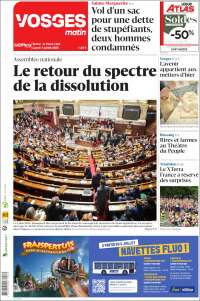 Portada de Vosges Matin (Francia)