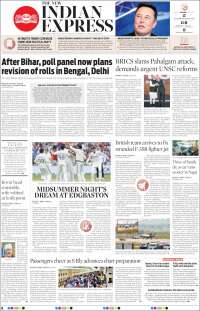 Portada de New Indian Express (India)