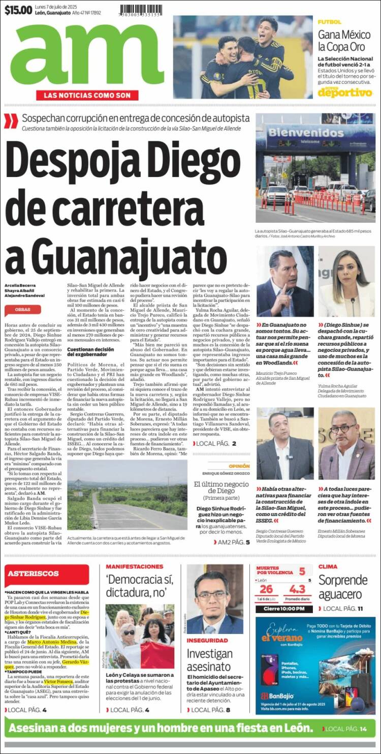 Portada de Al Día A.M. (México)