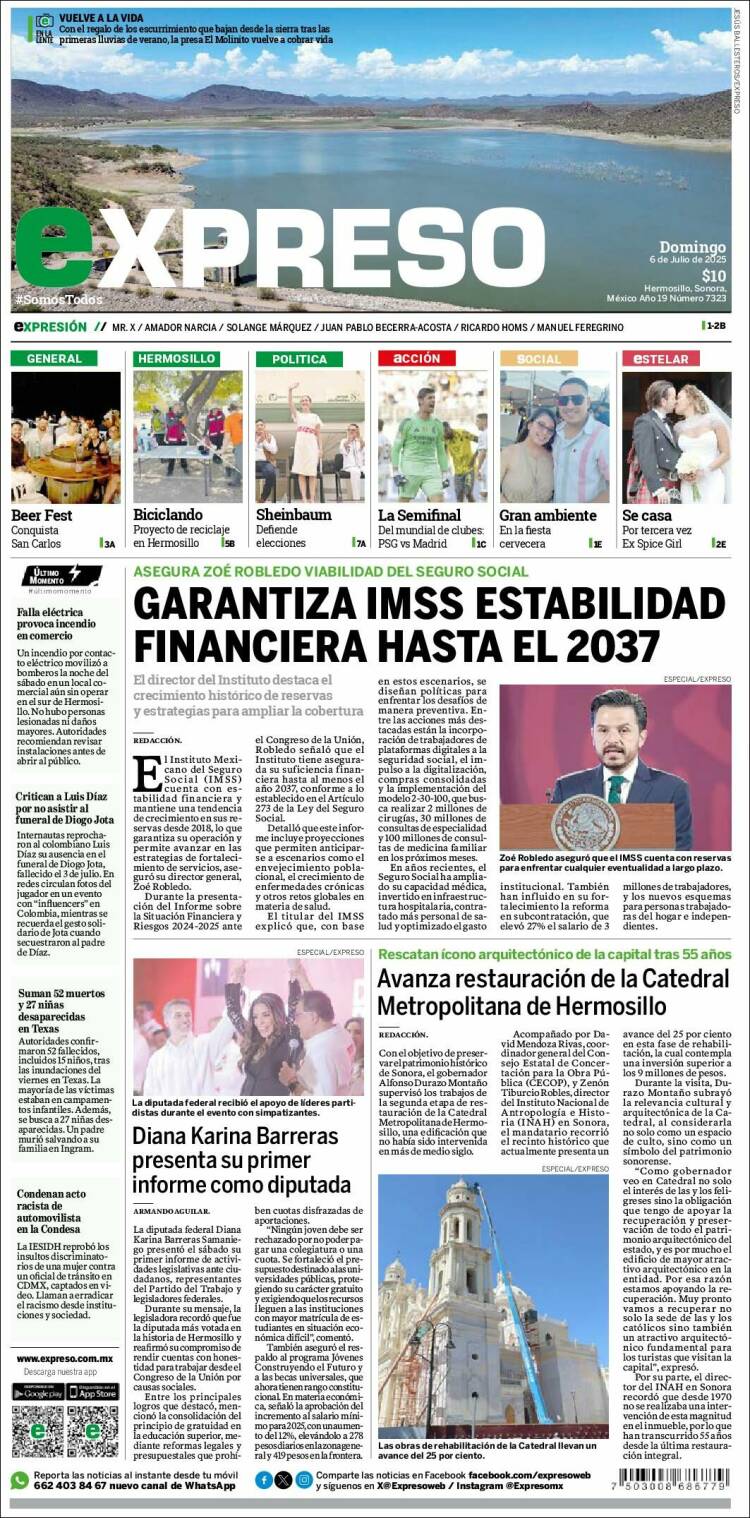 Portada de Expreso (México)