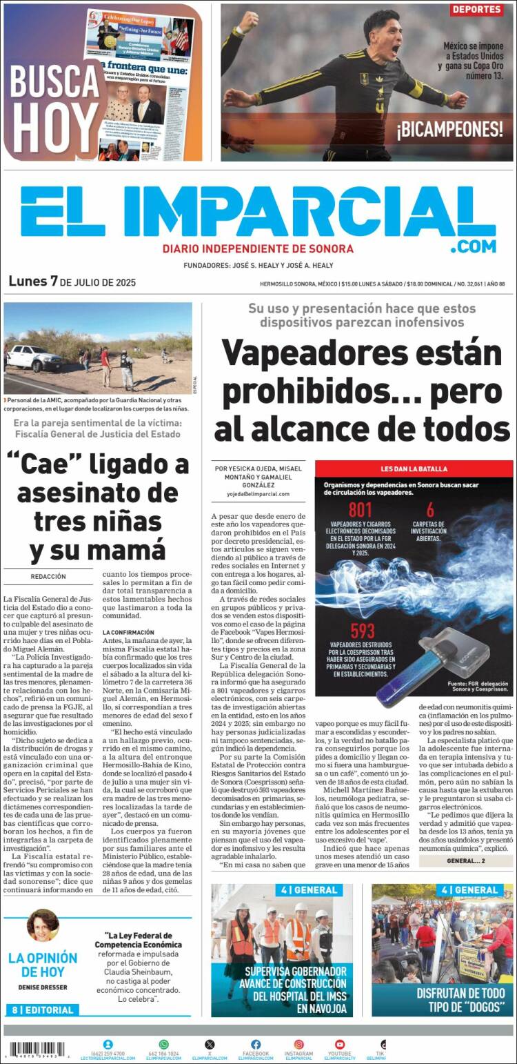 Portada de El Imparcial (México)