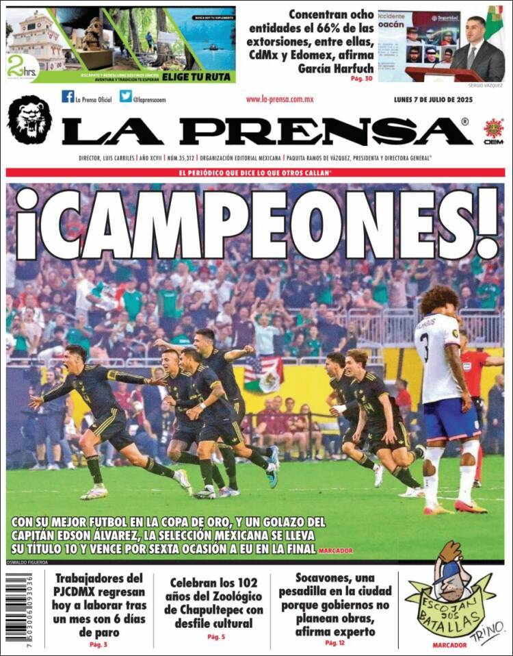 Portada de La Prensa (México)