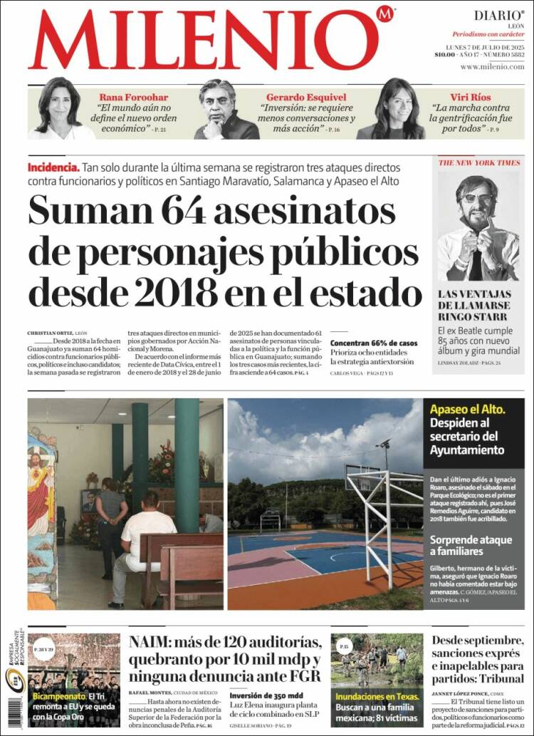 Portada de Milenio de León (México)