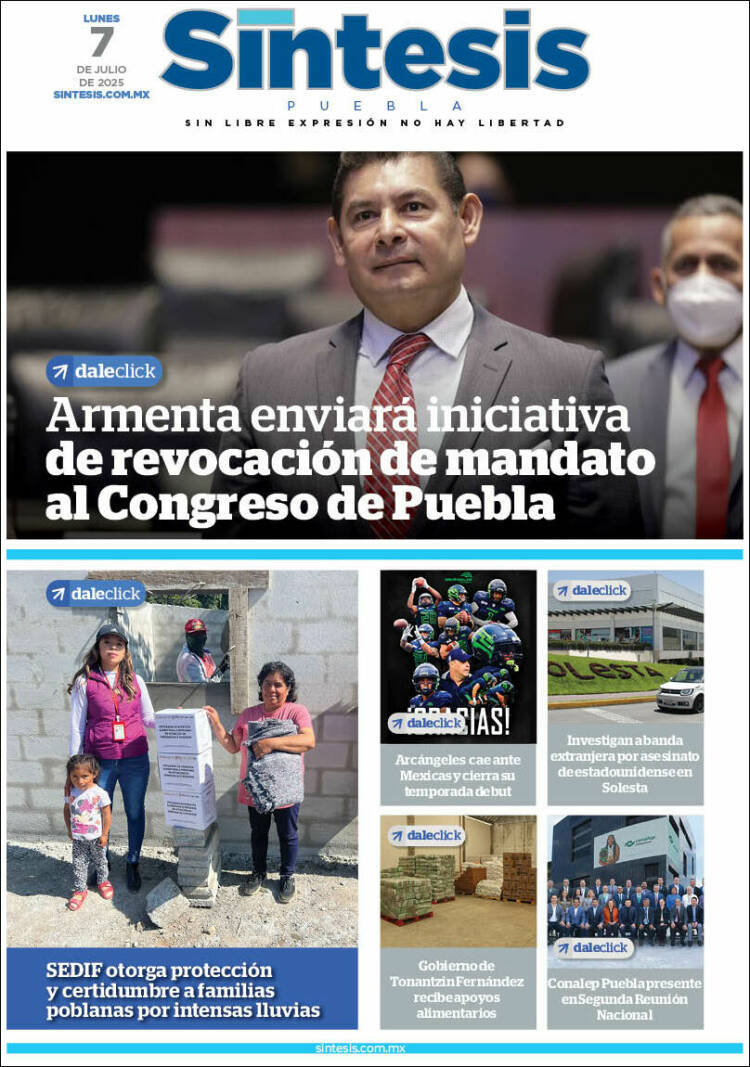 Portada de Síntesis - Puebla (México)