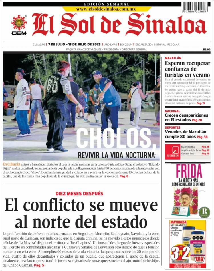 Portada de El Sol de Sinaloa (México)