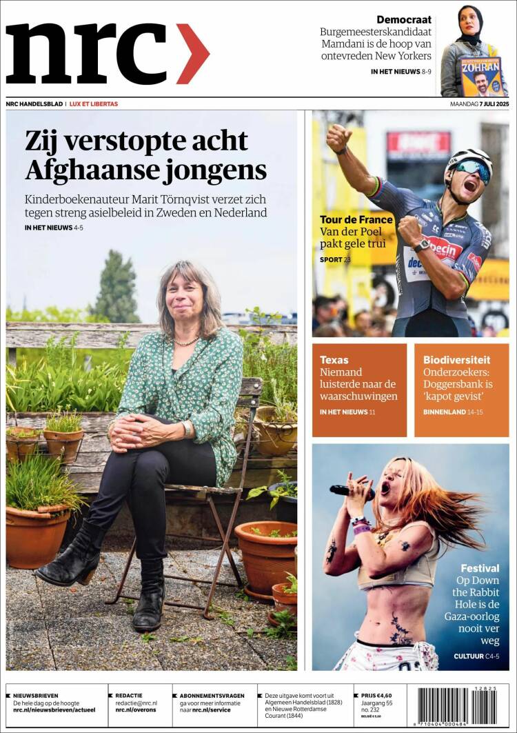 Portada de NRC Handelsblad (Países Bajos)