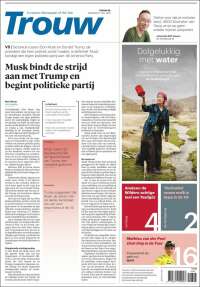 Portada de Trouw (Países Bajos)
