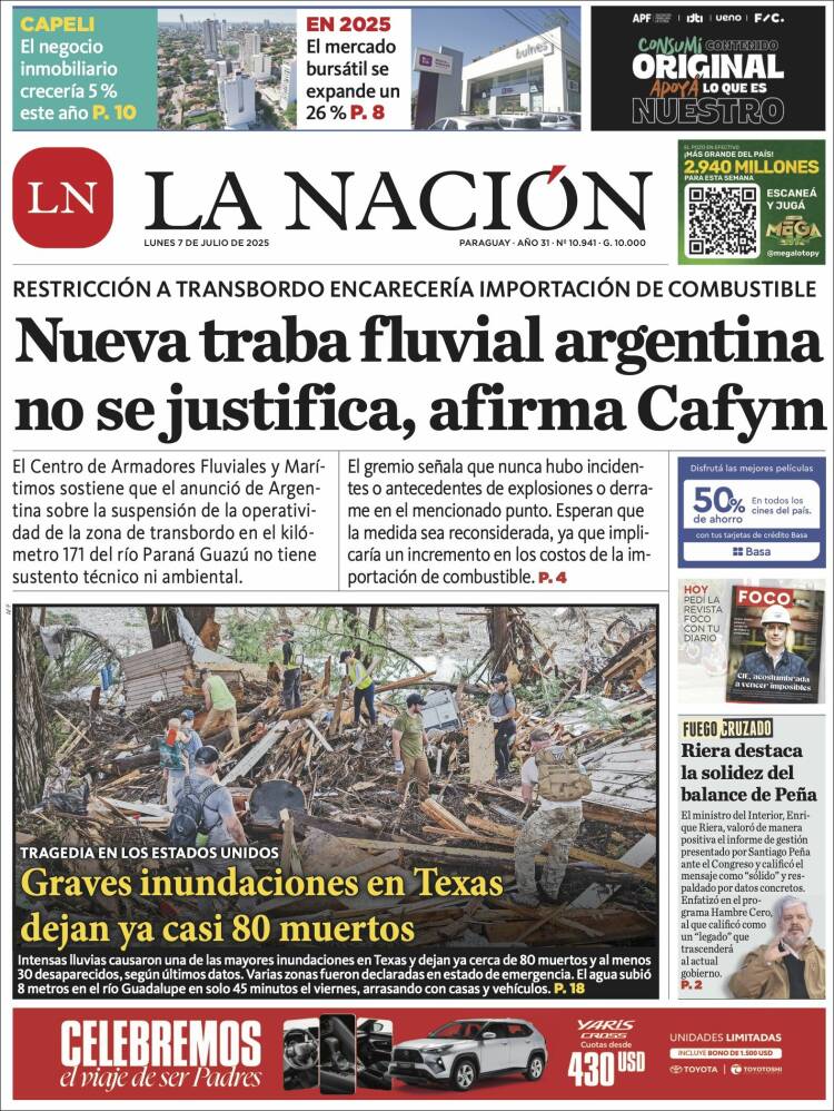 Portada de La Nación (Paraguay)