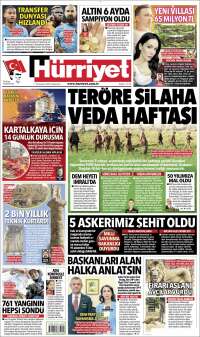 Portada de Hürriyet (Turquía)